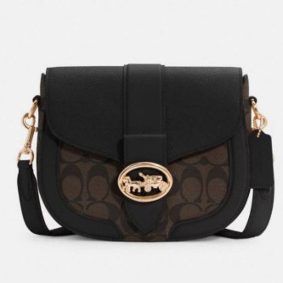 Coach Handbags - Coach Georgie Saddle Bag In Signature Canvas